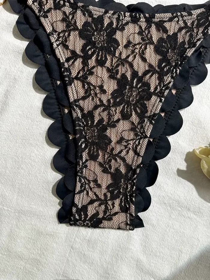 Micro Bikini Sexy Maillots de Bain pour Femmes 2026 Ensemble Bikini Brésilien en Dentelle String Biquini Maillots de Bain Noirs Tenues de Plage Féminines