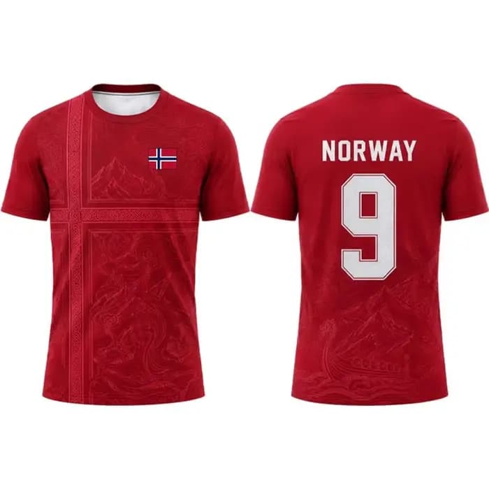 Maillot de football Norvège pour hommes et femmes, T-shirt de football imprimé à manches courtes, vêtement de sport respirant à séchage rapide, haut décontracté unisexe pour fans