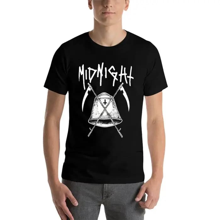 T-shirt avec logo Midnight Band pour homme, en coton épais, T-shirt graphique