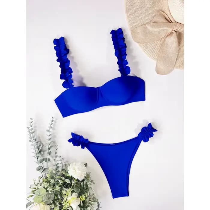 Push Up Bikini ensemble femmes maillots de bain Sexy froncé jarretelle maillot de bain Micro Bikini 2025 nouveau deux pièces maillots de bain Biquini femme