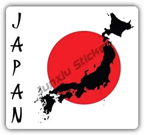 Carte du Japon Vinyle Autocollant pour Voiture, Timbre de Football, Style Autocollant, Accessoires pour Fenêtre, Pare-Choc, Camion