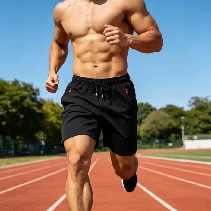 Shorts en coton pour hommes grande taille, coupe ample et décontractée, shorts d'été confortables avec poches zippées pour le sport et la course à pied