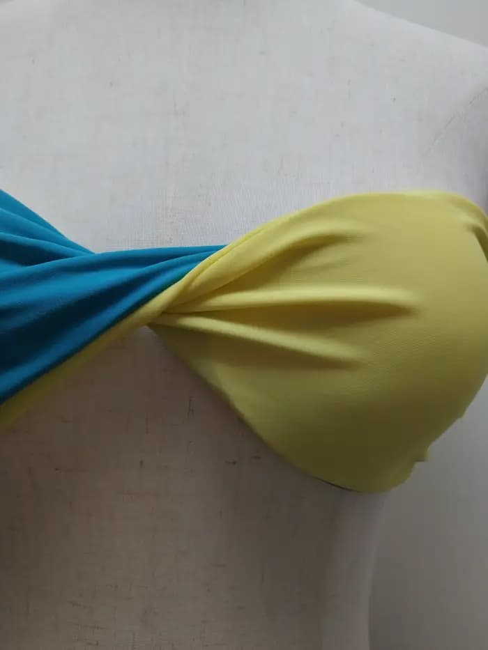 Ensemble Bikini jaune clair et bleu pour femmes maillots de bain maillot