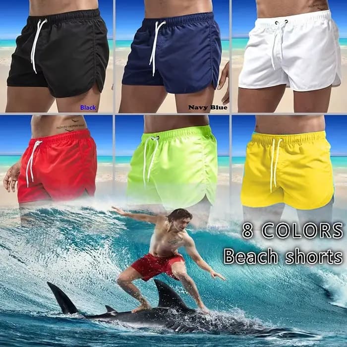 Short de bain pour homme 2025 – Cordon de serrage, uni, respirant, doux, décontracté, streetwear quotidien