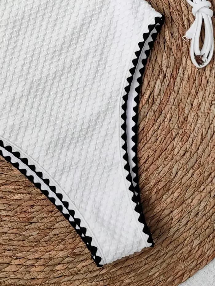 Maillot de bain une pièce bandeau sexy pour femme, blanc, patchwork, push-up, rembourré, amincissant, contrôle du ventre, collection 2026, pour la plage et les vacances