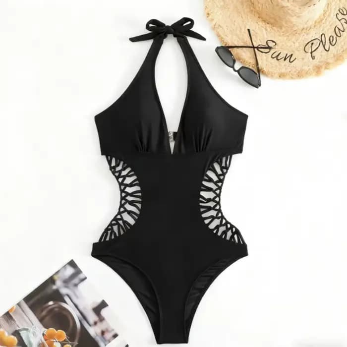 Maillot de bain une pièce en résille fait main pour femme