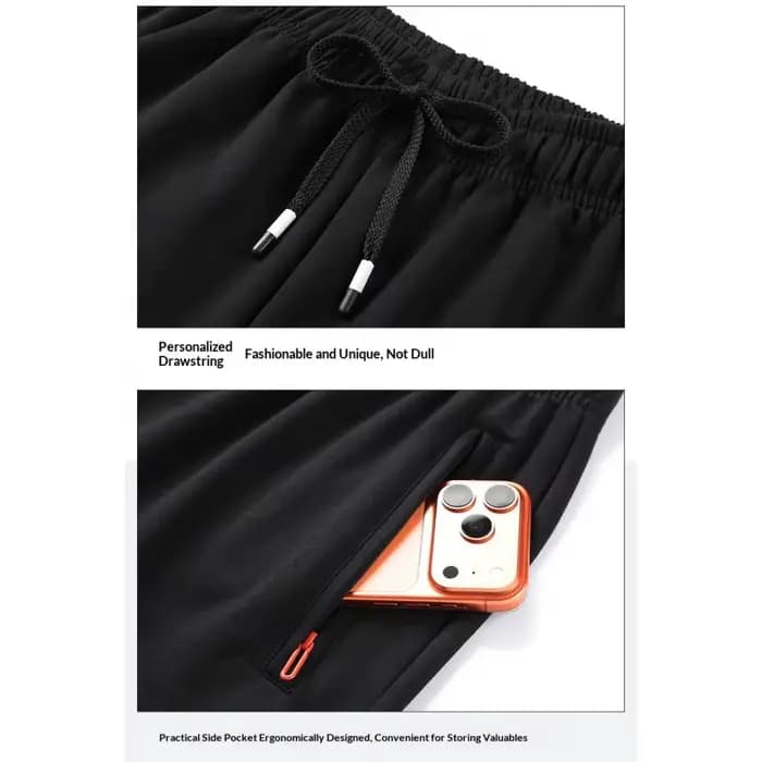 Shorts en coton pour hommes grande taille, coupe ample et décontractée, shorts d'été confortables avec poches zippées pour le sport et la course à pied