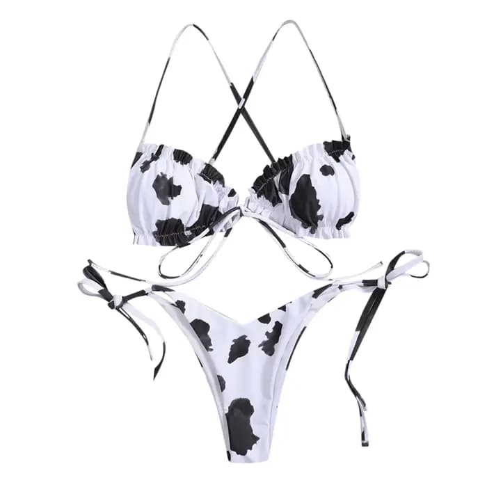 Papillon Camouflage imprimé Sexy Bikini ensemble femmes Triangle brésilien Bikini 2 pièces cravate maillot de bain maillots de bain maillot de bain femmes