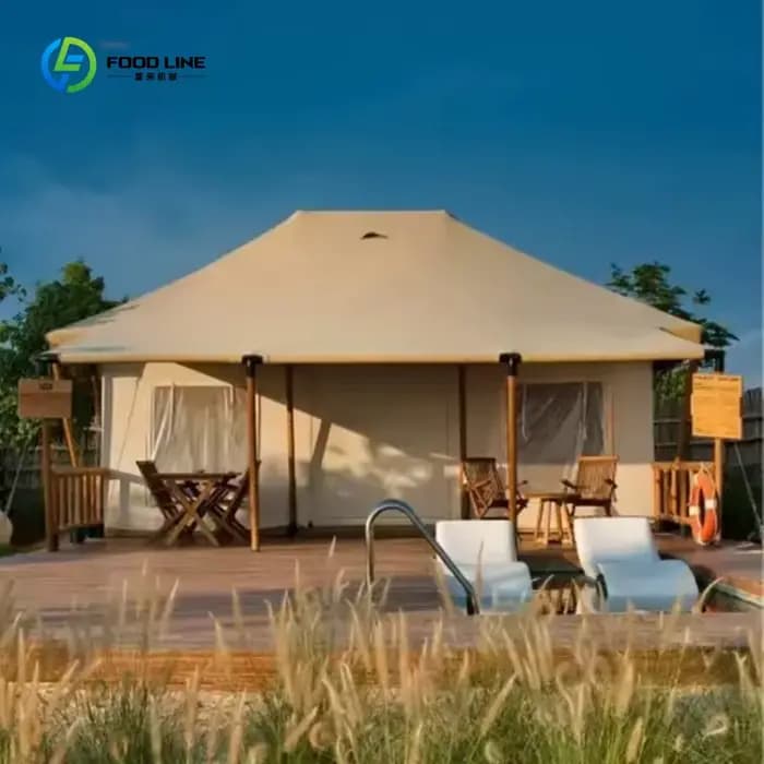 Tentes de camping personnalisées 6x8m, imperméables, pour resort, glamping, safari, lodge de luxe, hôtel, avec salle de bain