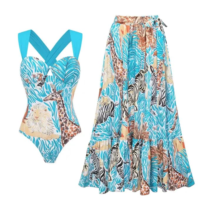 Maillot de bain une pièce rétro avec couverture