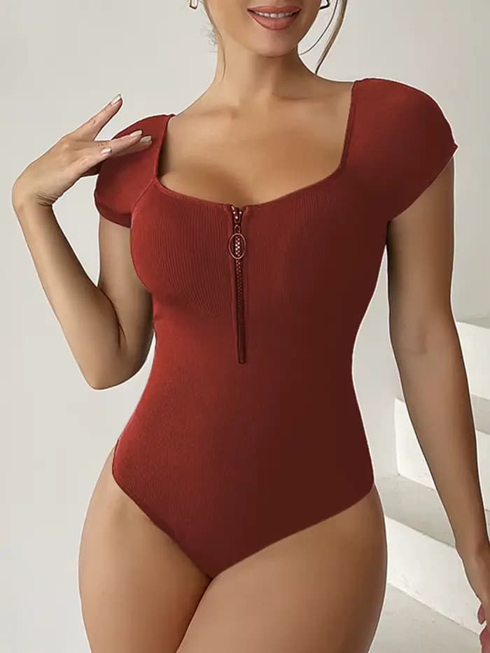 Maillot de bain une pièce à manches courtes pour femme 2026