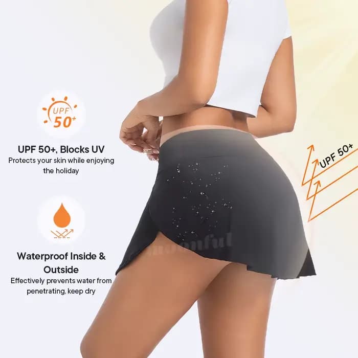 Maillot de bain menstruel pour femmes, maillot de bain pour adolescents, jupe imperméable, avec Protection UV maillot de bain menstruelles