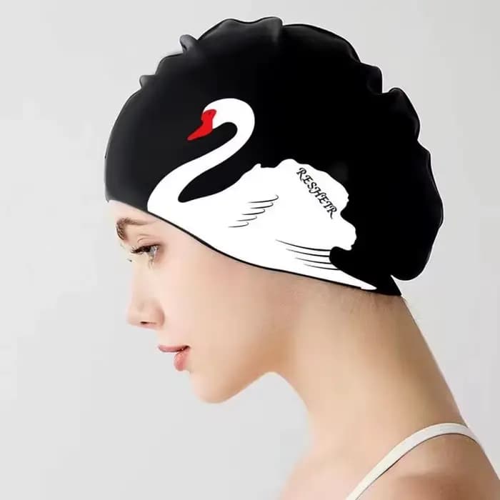 Bonnet de bain en Silicone imperméable pour femmes et adultes, bonnet de bain à haute élasticité