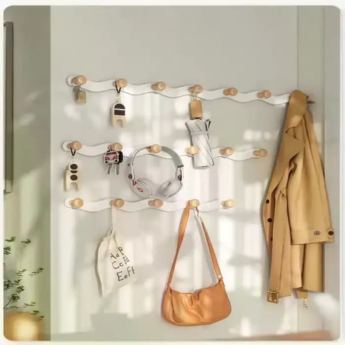 Crochet en bois pour salle de bain, serviette de toilette, patère pour manteau, suspension de porte sans poinçon