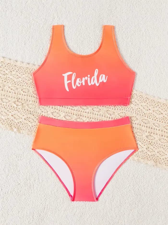 Maillot de bain deux pièces séparé pour filles