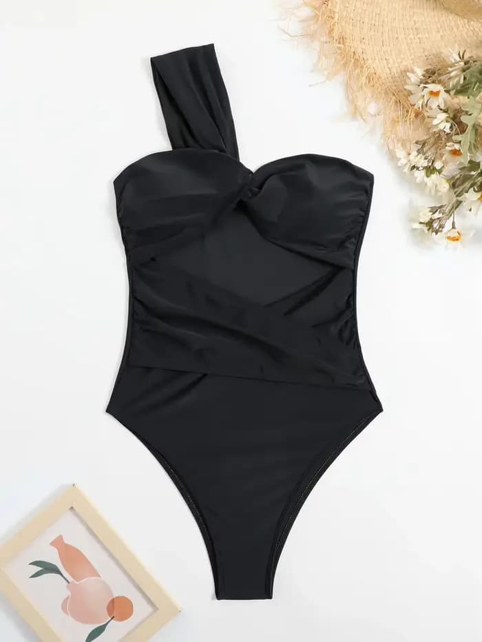 Maillot de bain une pièce sexy pour femmes, monokini, noir, amissié, plissé, TUNIControl, été, 2025