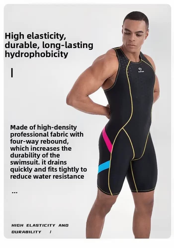 Sharkskin une pièce maillot de bain genou longueur course