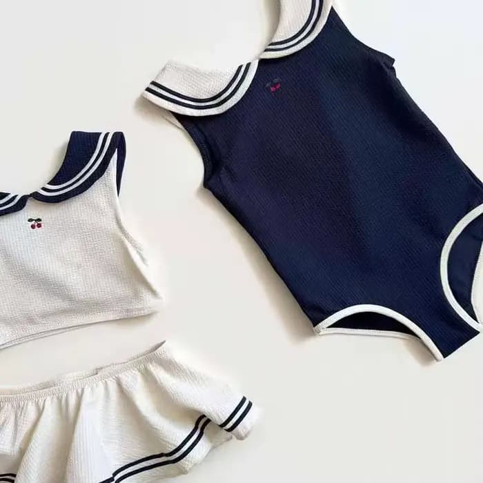 Maillot de bain une pièce pour bébés filles, nouvelle collection 2026, maillot de bain d'été bleu marine pour enfants