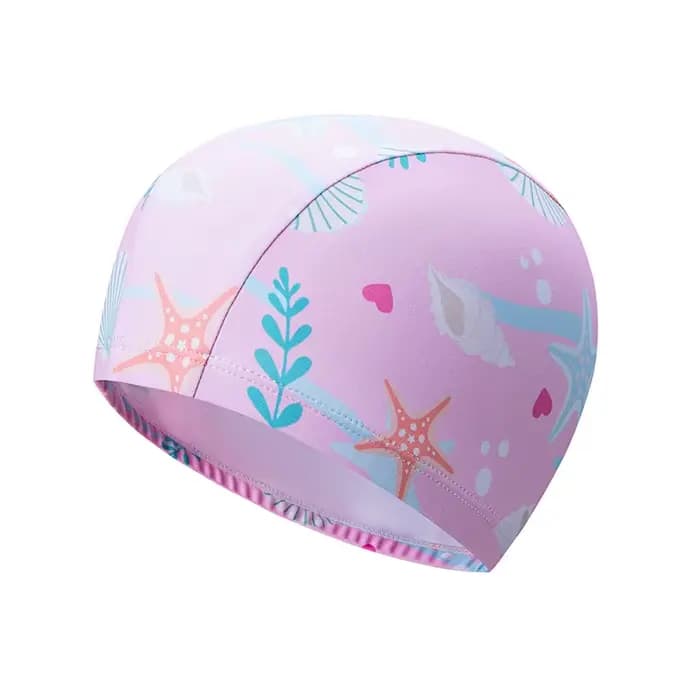 Bonnet de bain pour enfants - Chapeau en tissu élastique imprimé de dessins animés mignons pour garçons et filles