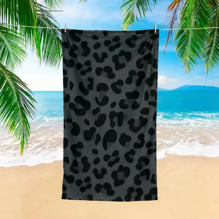 1 serviette de plage léopard noir et blanc, ultra-douce, séchage rapide, style chic, idéale pour la natation, les voyages, les loisirs, la plage, la piscine, l'été et les activités de plein air