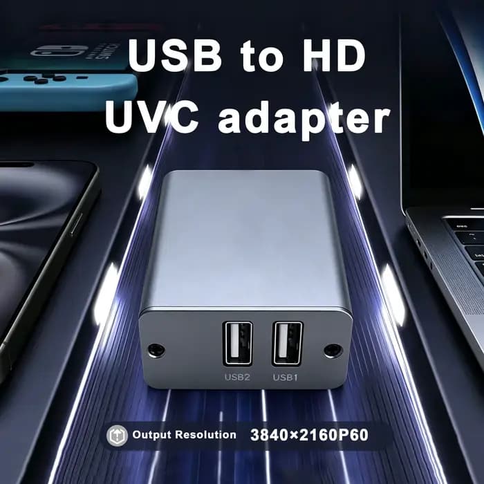 Carte de capture d'image USB vers HDMI UVC pour caméscopes Action4/Action5/Pocket3, transmission d'image HDMI pour sports en direct