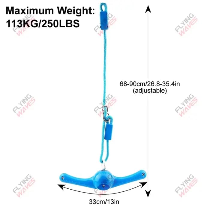 Balançoire Twister pour enfants 360 °   Balançoire à poignée rotative réglable pour aire de jeux, arrière-cour, accessoires d'entraînement Ninja Slackline, fixation de balançoire