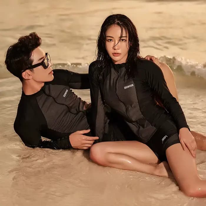 Maillot de bain à manches longues pour hommes et femmes
