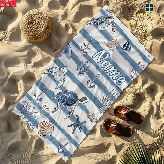 1 pièce Serviette de plage personnalisée tortue marine