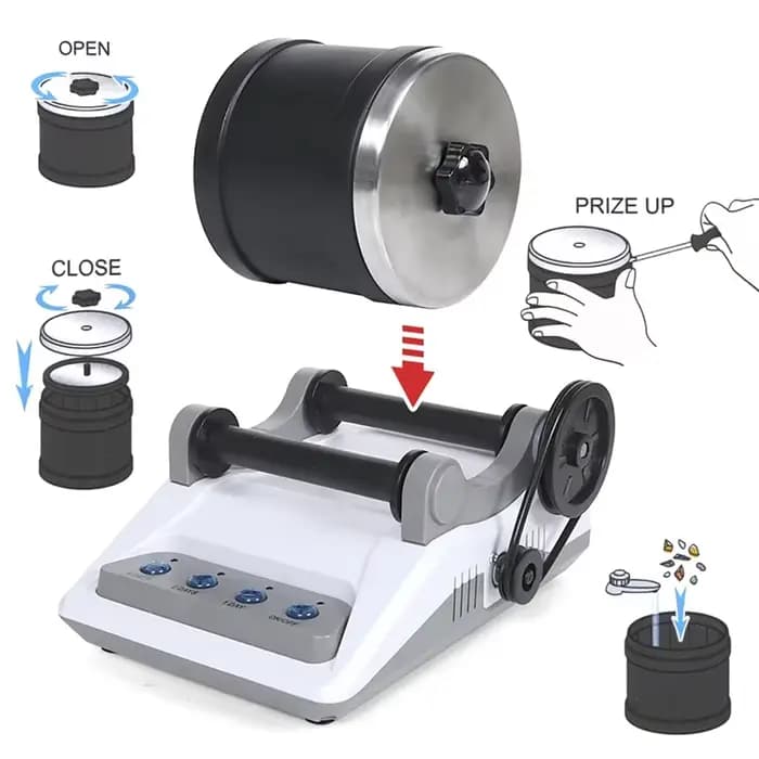 Kit de polissage de pierres précieuses DIY, polisseuse électrique pour pierres brutes avec granulats de polissage, machine à polir 220V