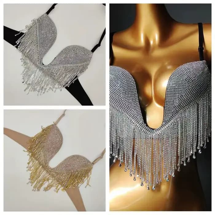 Maillot de bain avec strass, sexy, Bikini, avec pompons, pour les femmes, vêtements de plage, nouvelle collection, 2020