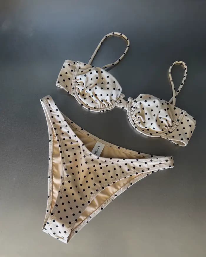 Maillot de bain micro bikini bandeau imprimé pour femme, ensemble sexy, tenue de plage