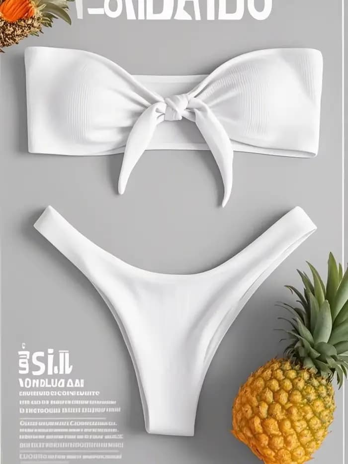 Maillot de bain micro bikini sexy pour femme avec haut bandeau et nœud