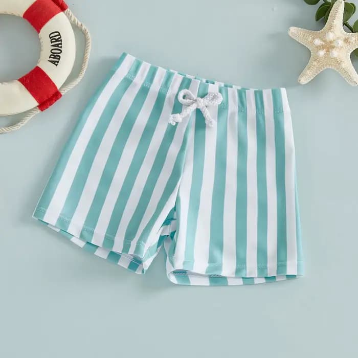 Maillot de bain d'été pour bébés garçons, imprimé rayé, taille élastique, short de plage pour enfants, maillots de bain, vêtements de plage