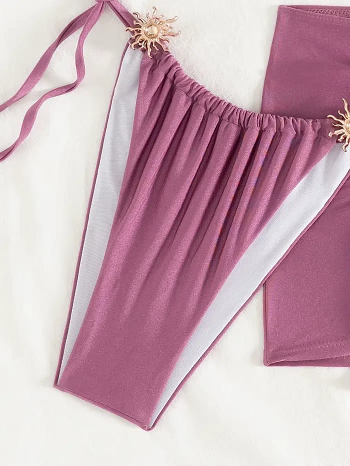 Maillot de bain bikini avec jupe pour femme