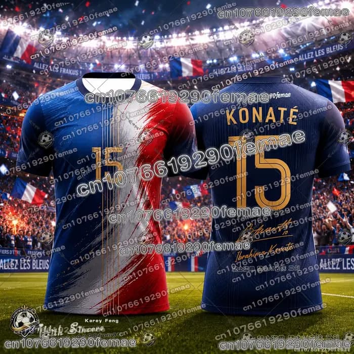 Maillot de football édition spéciale France 2026 pour enfants et adultes – Séchage rapide, confort optimal pour entraînement et matchs en extérieur – Nouvelle collection en promotion