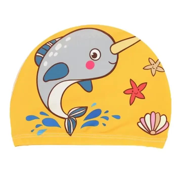 Bonnet de bain pour enfants, tissu élastique, dessin animé mignon pour cheveux longs, jolis enfants, protège les oreilles, chapeau de piscine pour garçons et filles