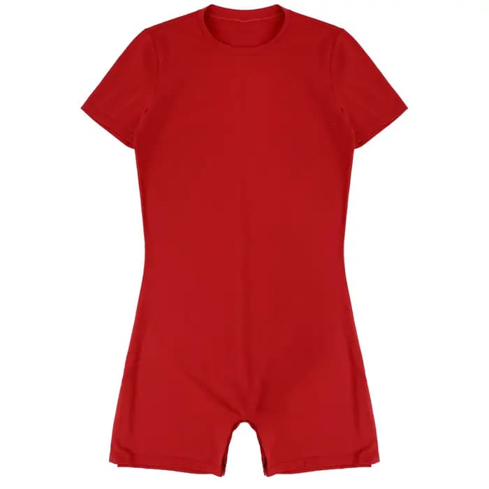 Maillot de bain à col rond pour hommes, manches courtes, combinaison, maillots de bain décontractés, fermeture éclair invisible, une pièce, barboteuses, combinaisons d'été sportives