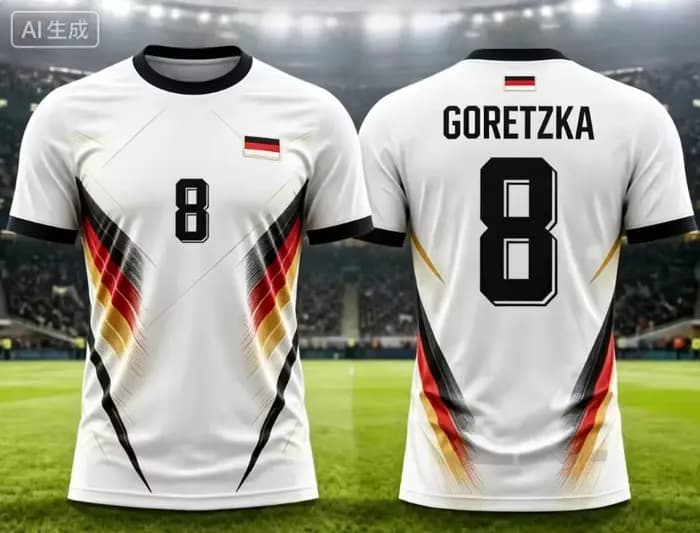 Maillot de football commémoratif Allemagne 2026 – T-shirt de football respirant pour l'été – Hommes, Femmes, Enfants – Fan – Numéros 17, 9, 1, 11, 26, 8, 6, 42