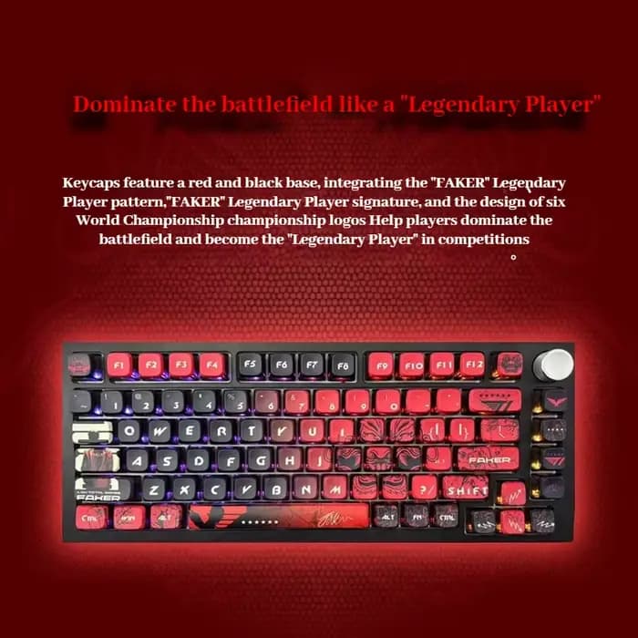 Faker grand roi démon Keycaps quatre côtés Transparent LoL thermiquement sublimé Pbt matériel clavier mécanique Pudding Keycaps