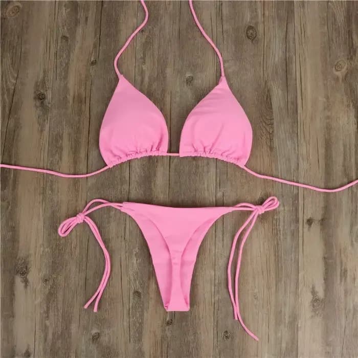Maillot de bain d'été femmes Sexy Bikini ensemble push-up rembourré soutien-gorge string deux pièces maillots