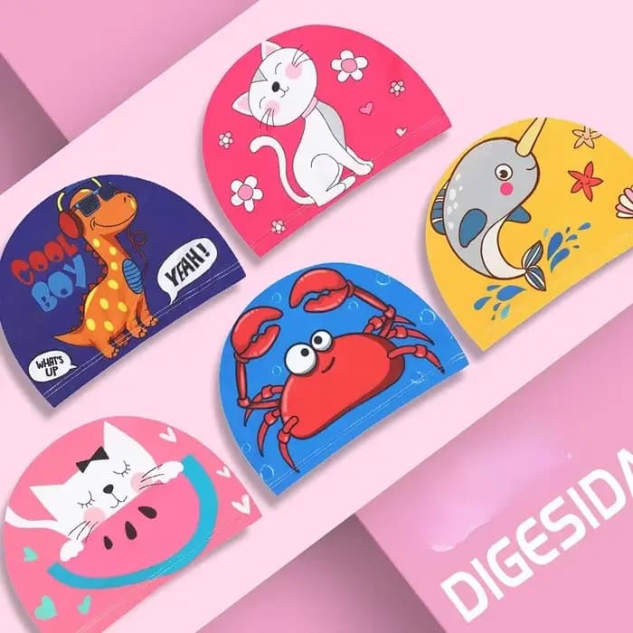 Bonnet de natation en tissu élastique pour enfants