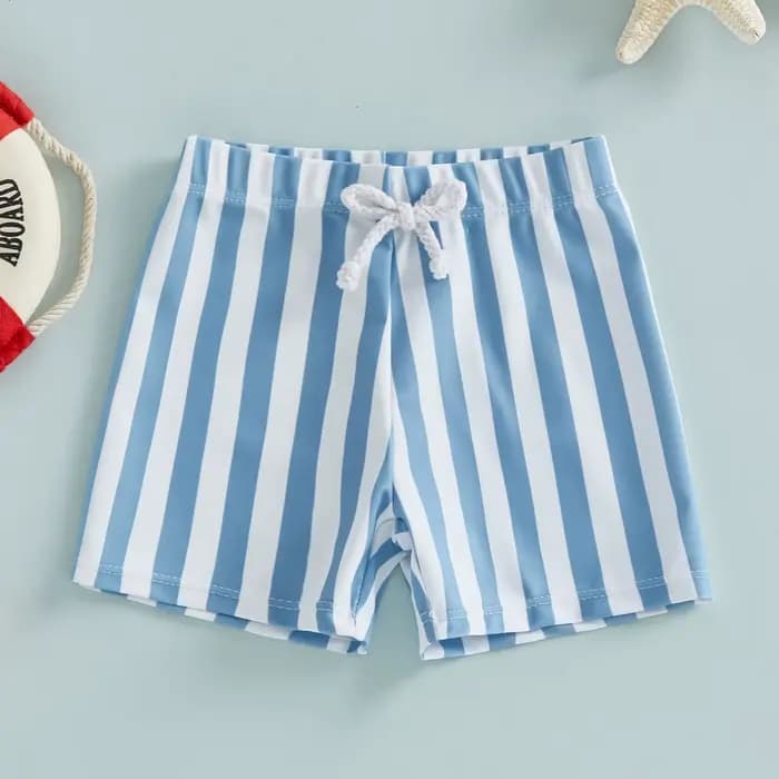Maillot de bain d'été pour bébés garçons, imprimé rayé, taille élastique, short de plage pour enfants, maillots de bain, vêtements de plage