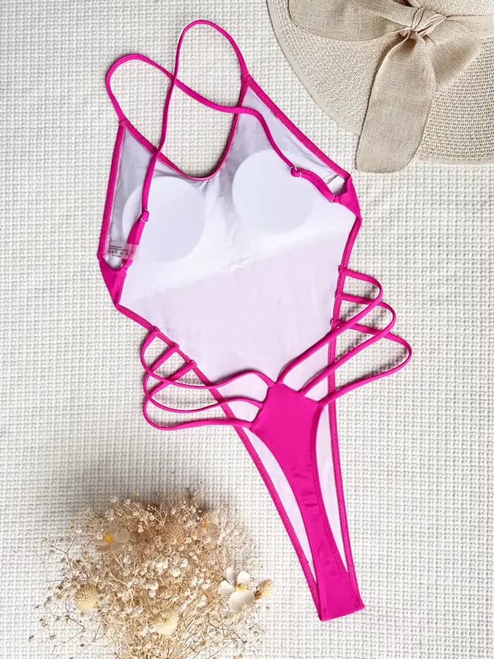 Maillot de bain une pièce solide, Sexy, culotte tanga, taille haute, dos nu, Monokini, pour femmes, vêtements de plage, tendance 2023