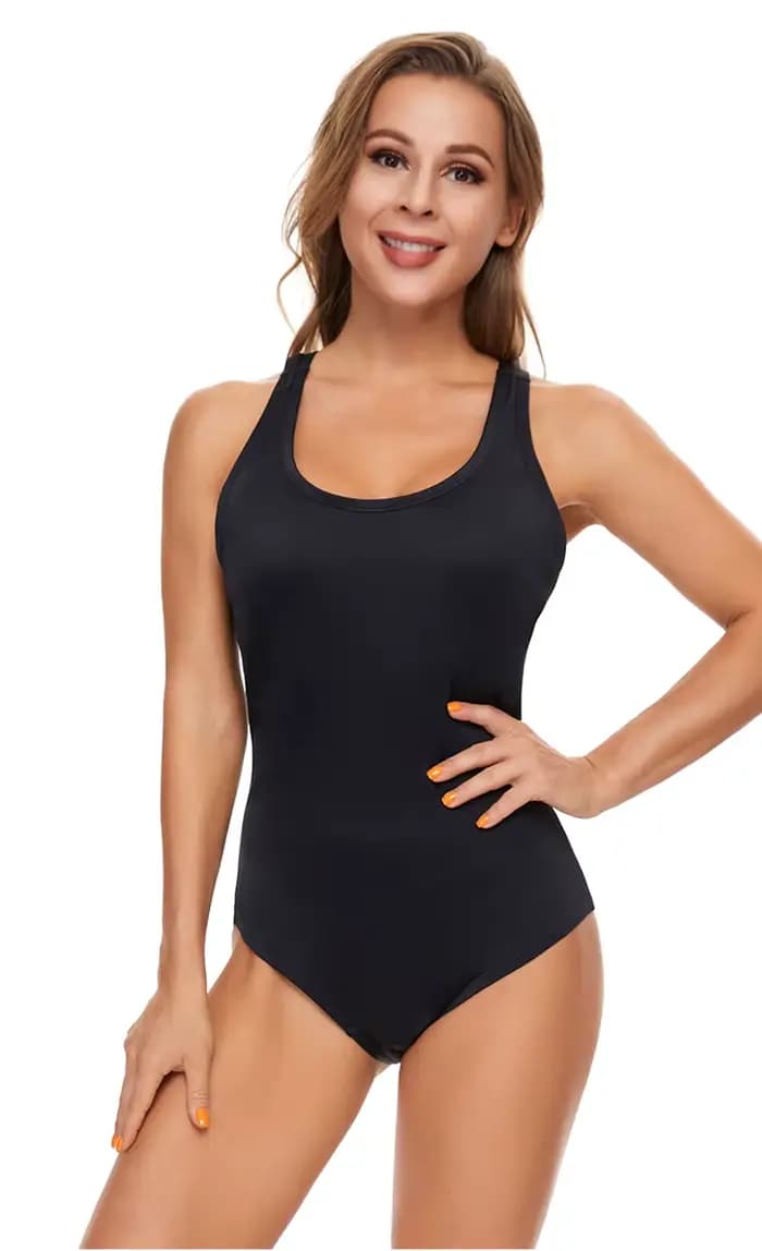 Maillot de bain menstruel une pièce, 4 couches, anti-fuites, absorbant, adapté aux post-partum et aux incontinences menstruelles.