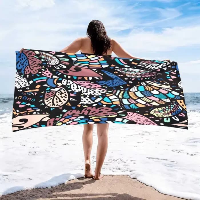 1 serviette de plage à imprimé léopard néon, adaptée au yoga, à la natation, au camping, aux grandes serviettes de bain, aux accessoires de voyage essentiels