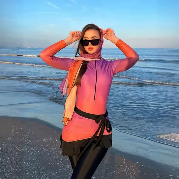 Burkini imprimé violet nickel é