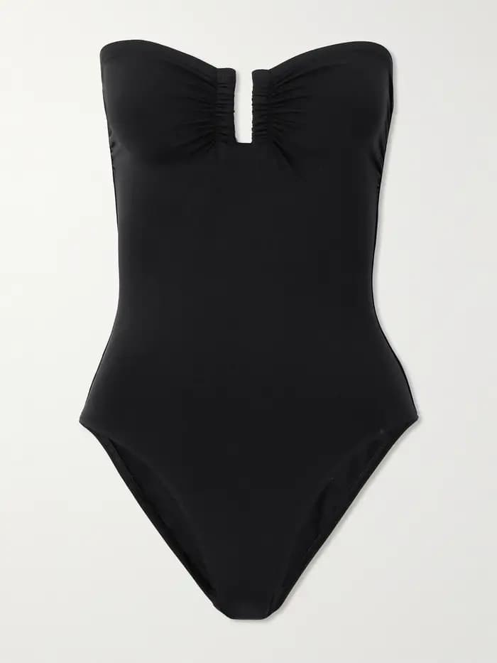 Maillot de bain une pièce de luxe sans bretelles pour femme, rembourré, simple, tendance, pour les vacances, vêtements de plage