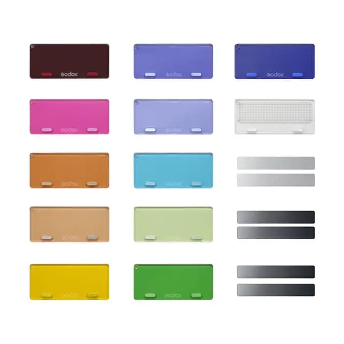 Kit d'accessoires magnétiques Godox MA02 pour flashs iT30Pro & iT32 Mini, comprenant un diffuseur et des filtres de couleur multiples