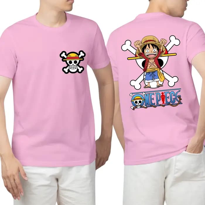 T-shirt en coton pur Luffy One Piece, dessin animé, nouvelle collection été 2026, tendance streetwear pour hommes, mode décontractée pour femmes, couple