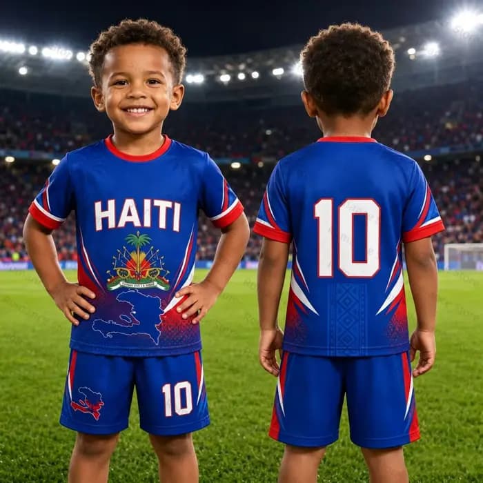 Ensemble de maillots de football d'Haïti 10 #   Tenue de football respirante pour homme et femme, ensemble maillot et short d'entraînement